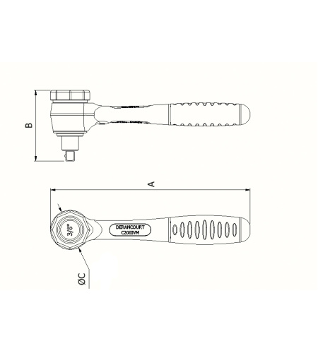 Reversible Insulated Ratchet (3/8 Locking)