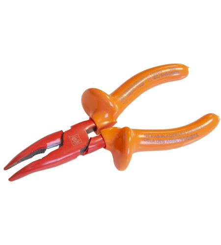 Coated Head Long Bent-Nose Half-Round Pliers